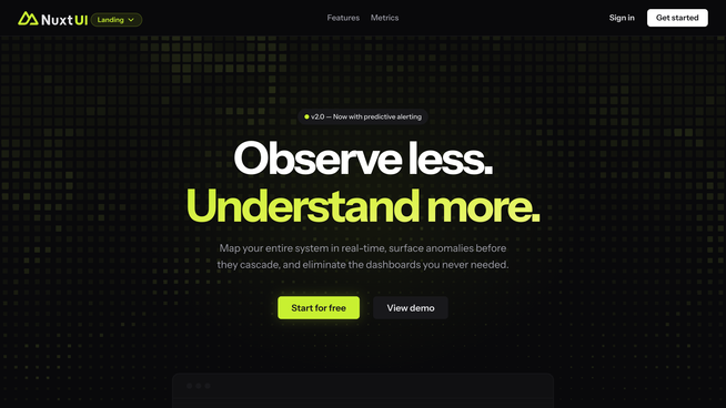 Template Landing screenshot